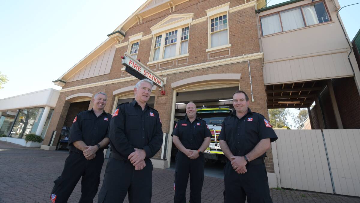 VIRTUAL DAY: Orange Fire Station senior fire fighter Jow Williamson, leading fire fighter Shane Brinkworth and leading station officer Dane Philippe, senior fire fighter Rob Buesnel. Photo: JUDE KEOGH