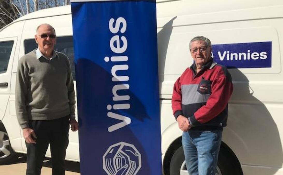 HOMELESSNESS WEEK: St Vincent de Paul Orange support workers Colin Parsons and Errol McCann. Photo: SUPPLIED