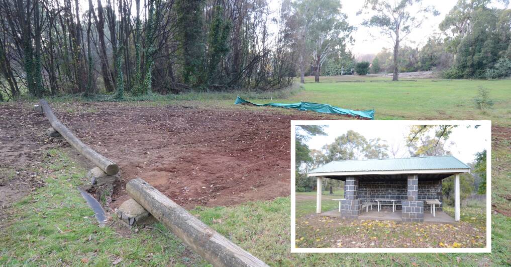 REMOVED: A barbecue shelter has been demolished, which looks similar to this still existing building (inset), as part of Mount Canobolas State Conservation Area plan. Photo: JUDE KEOGH