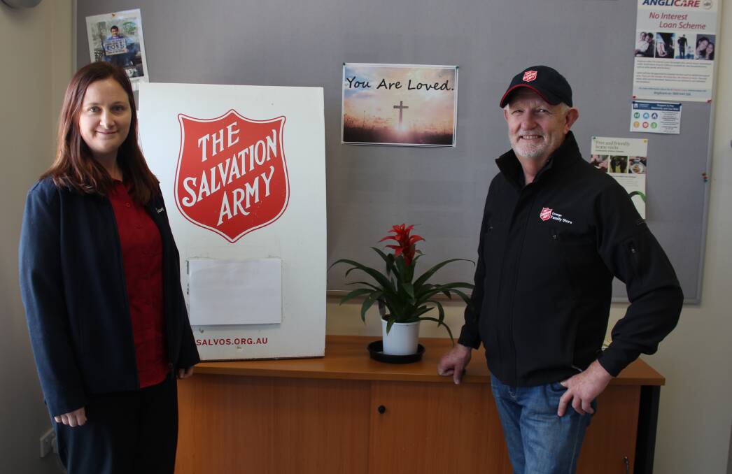 CARE: The Salvation Army in Orange continues to provide online services with corp officer Kate Cathcart and store manager. Photo: ERIKA VASS