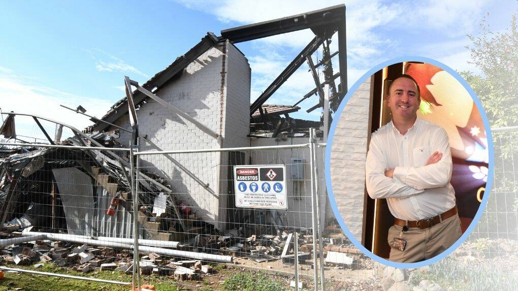 REBUILD: The aftermath of the blaze that engulfed Wentworth Golf Club in 2019 and (inset) OESC CEO Daniel Perkiss. Photo: CARLA FREEDMAN.