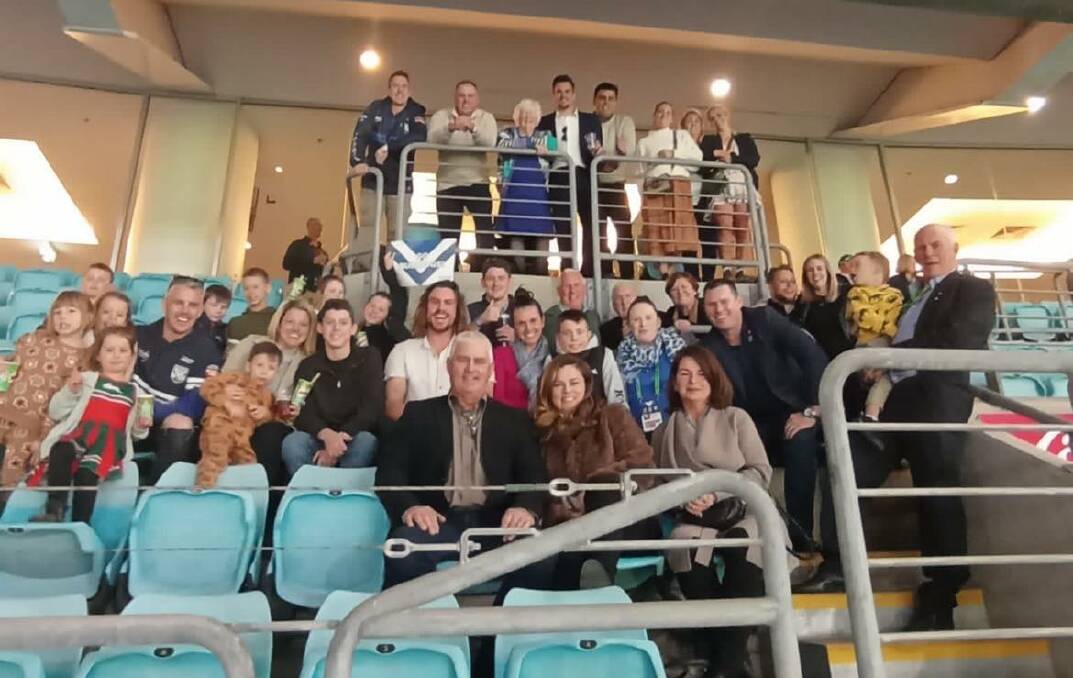 The Mortimer clan at Accor Stadium on Sunday night for the inaugural Mortimer-McCarthy Cup. Photo: CONTIBUTED