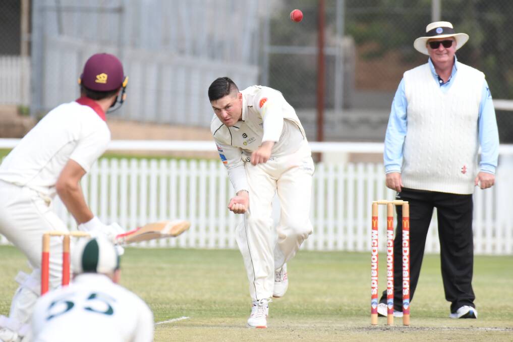 FIRE-UP: Ed Morrish, pictured last summer, took eight wickets for the Warriors on Saturday. Photo: CARLA FREEDMAN