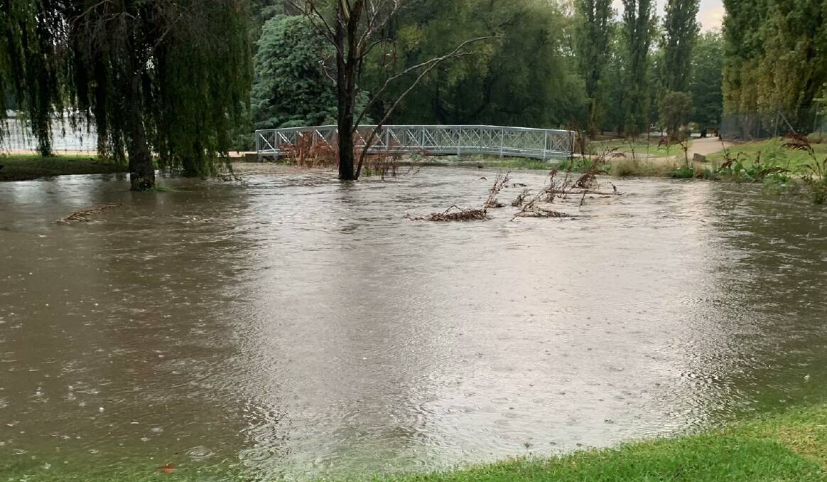 Minor flooding near the pool.