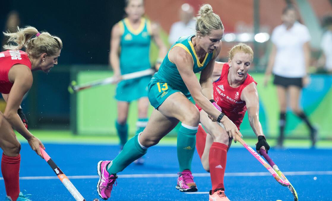 ON THE FLY: Edwina Bone during an earlier game at the Rio Olympics against GB. Photo: Grant Treeby