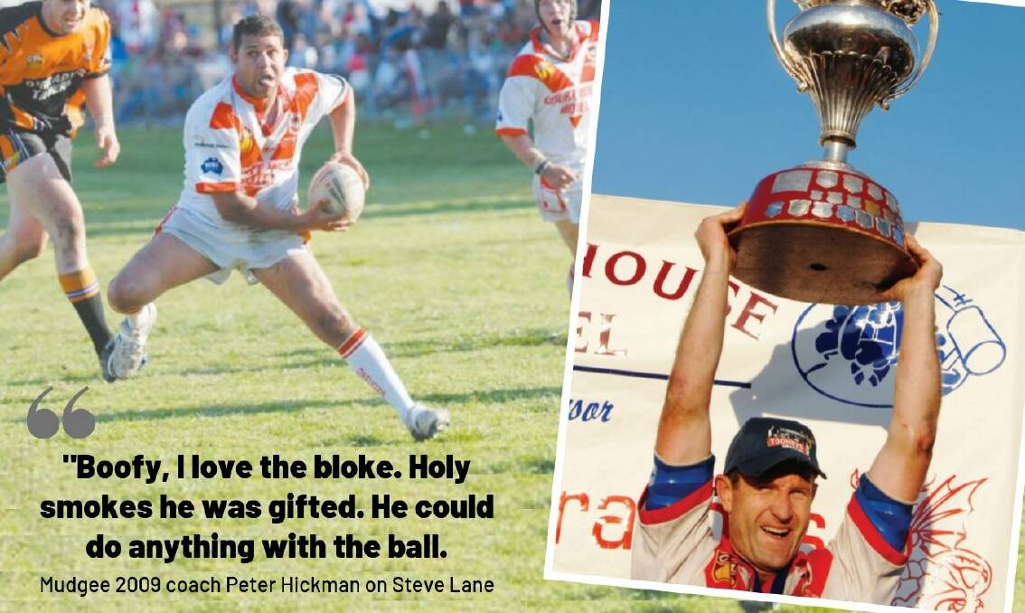 DRAGONS BREATHE FIRE: Mudgee won the 2009 Group 10 grand final in a thriller, pictured are Steve Lane and Warick Colley (insert). Both scored grand final doubles. 
