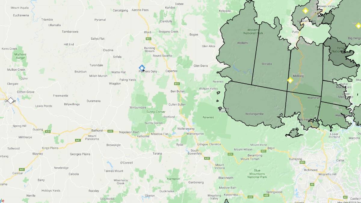 FIRES TO THE EAST: The Gospers Mountain blaze remains the biggest currently burning in NSW, and is responsible for the smoke haze across Orange. 