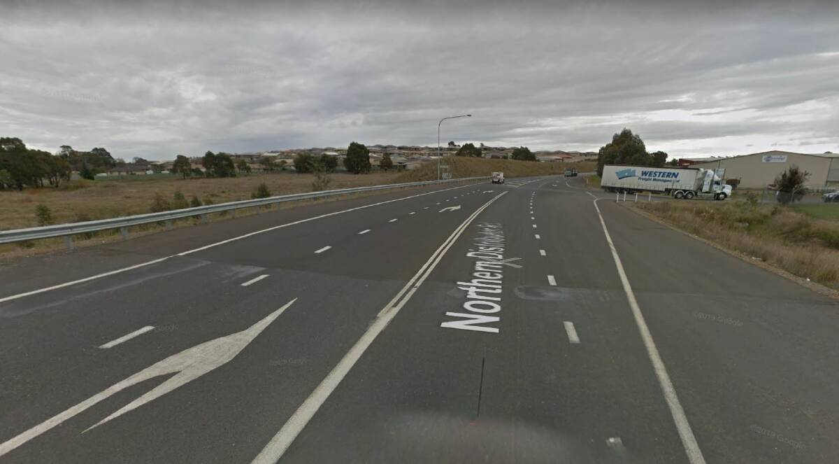 ROCKED: Police are reporting a Hyundai was subjected to an attack from a rock on the Northern Distributor Road on Sunday. Photo: GOOGLE EARTH