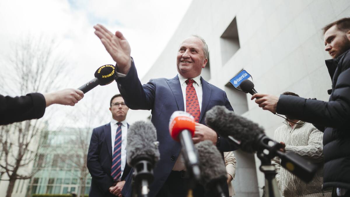 STEP UP: Businessmen across Orange are calling on deputy PM Barnaby Joyce and the Nationals to act on climate change. Photo: DION GEORGOPOULOS/CANBERRA TIMES