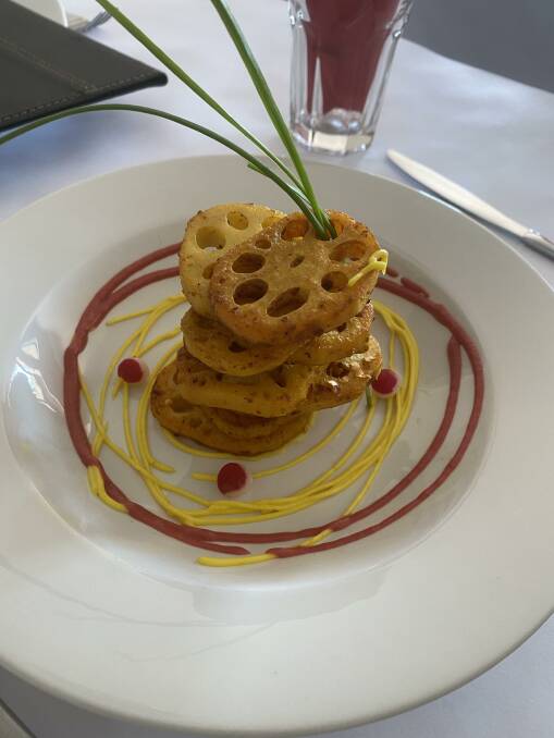 RECIPE OF THE WEEK: Bisaanr Bachka - Pan Seared Lotus Root with Chickpea Batter and Caraway Seed. Photo: CONTRIBUTED