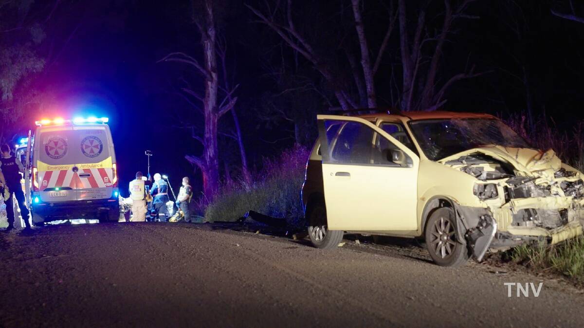 ACCIDENT: NSW Ambulance crews attended a crash at Spring Creek on Saturday night. Photo: TNV/TROY PEARSON