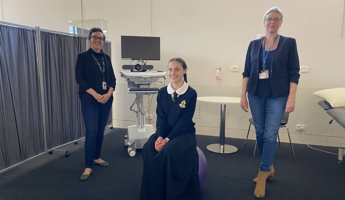 WORKING AS ONE: Dr Pip Southwell, OHS student Abigail Thew and CSU's Julia Andrews. Photo: CONTRIBUTED