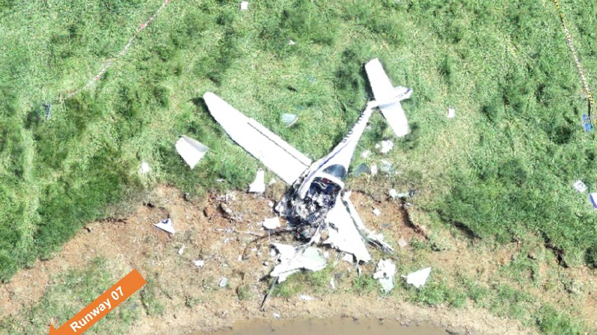 The plane crash at Carcoar in November. Photo: ATSB