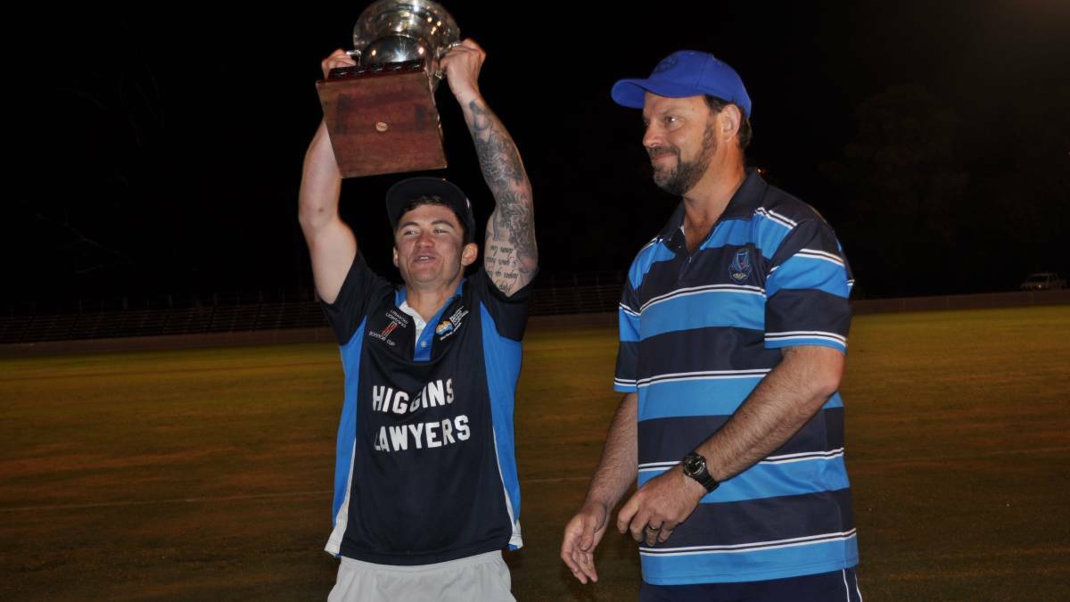 GOOD TIMES: Ben Sheehan celebrates Lithgow's Royal Hotel Cup success two summers ago.