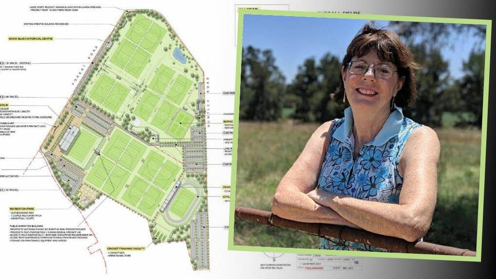GRAND PLANS: This is one of several proposals for where the playing fields and car parking could be located at Bloomfield, a precinct Kate Hazelton says the government deserves praise for. 