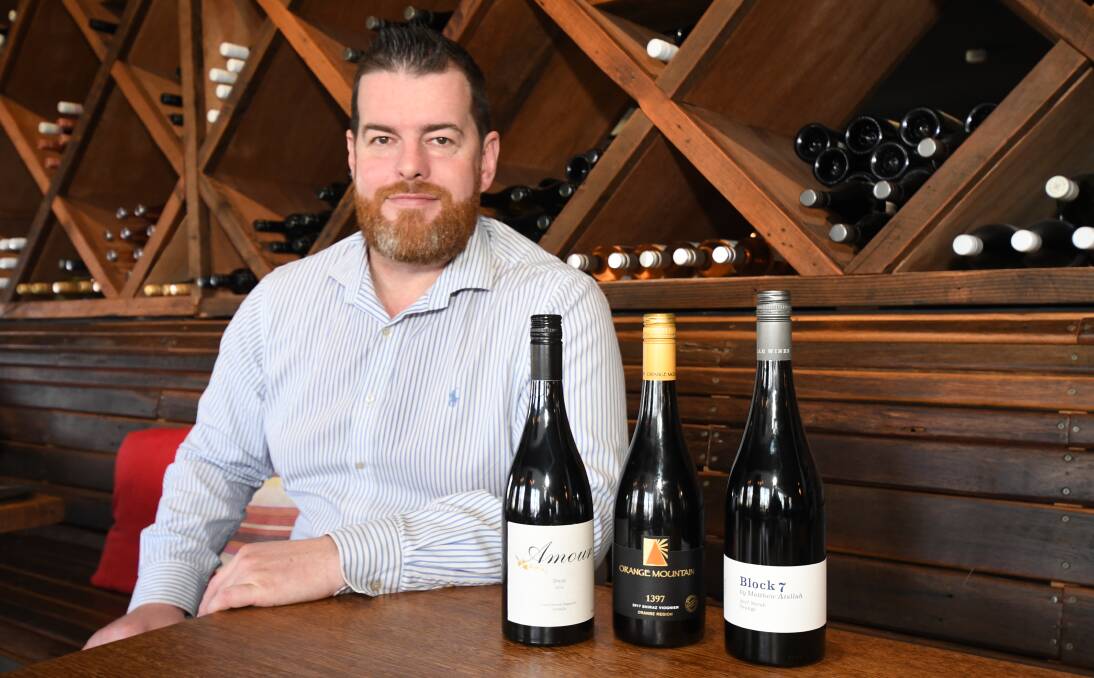 TOP DROP: Charred restaurant manager and sommelier David Collins has listed a 'must try' range of Shiraz from some of Orange's leading producers as well as some of the red hot up and coming producers. Photo: JUDE KEOGH