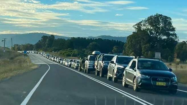 GRID-LOCKED: The Great Western Highway this Easter. 