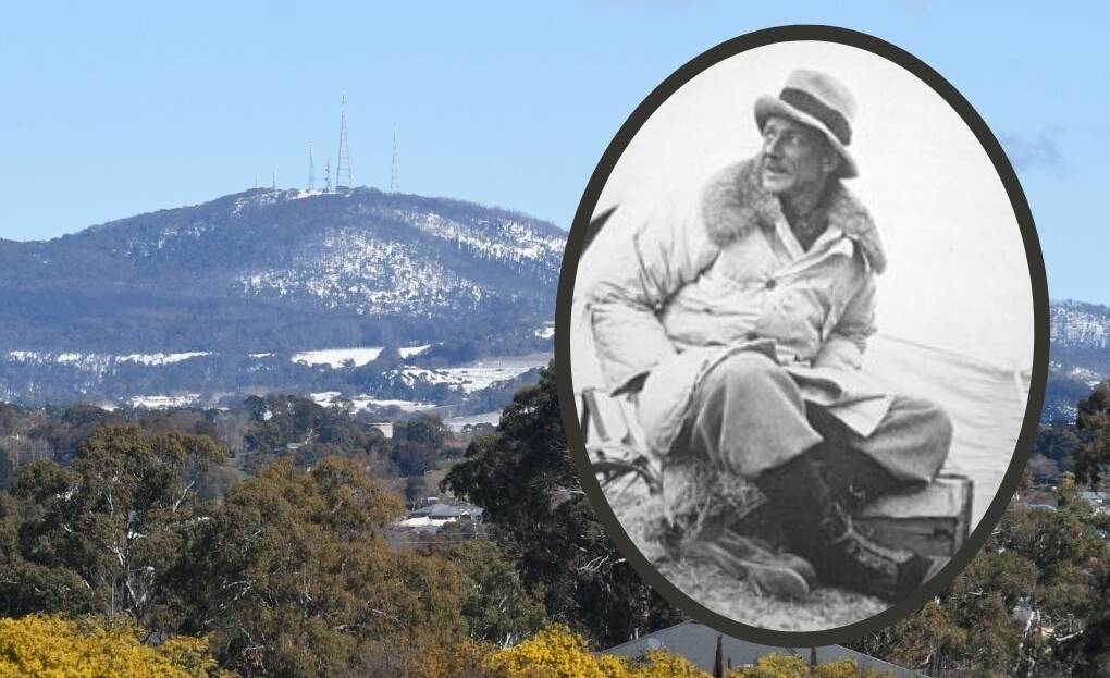 ANNIVERSARY: George Ingle Finch (inset) and Mount Canobolas in Orange. 