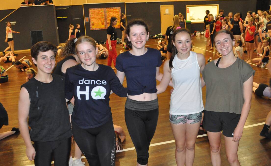 DANCE TO THE BEAT: Dancers Sebastian Kittler, Sophie Gallagher, Jane Mansfield, Mia Howell, Charlotte Heath enjoyed Sunday's charity workshop.