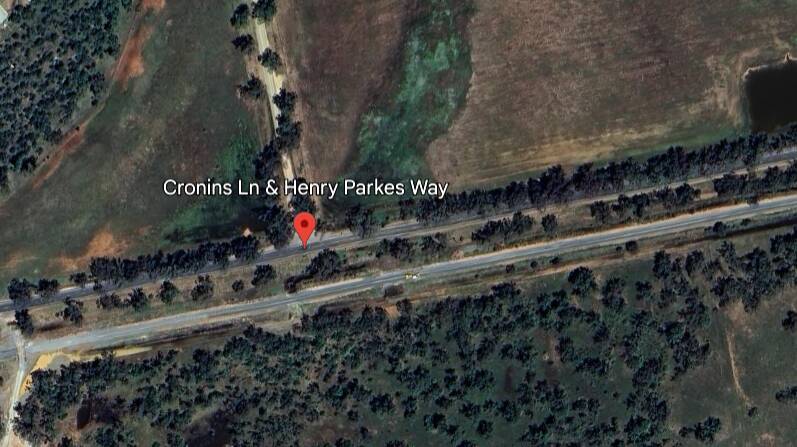 Henry Parkes Way and Cronins Lane intersection. Picture Google Earth