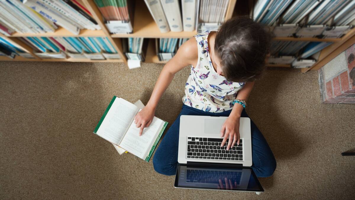 A school student on a laptop computer. Picture Shutterstock