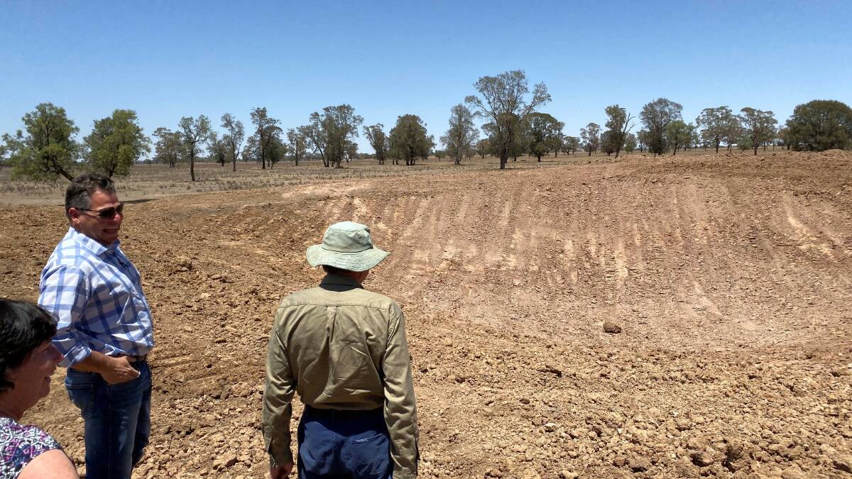 DRY TIMES: Phil Donato recently visited farmers in the Peak Hill district and inspected a dam they've de-silted, in preparation for when rain finally arrives. Photo: CONTRIBUTED