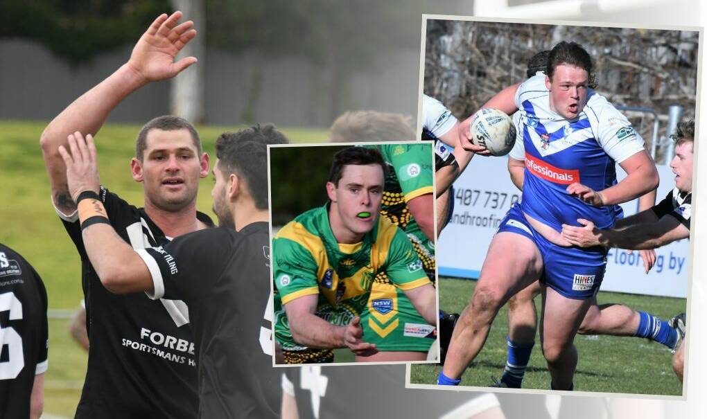 Jake Grace, Pat Williams and Aiden Stait in action for Forbes, Orange CYMS and St Pat's respectively across the weekend. 