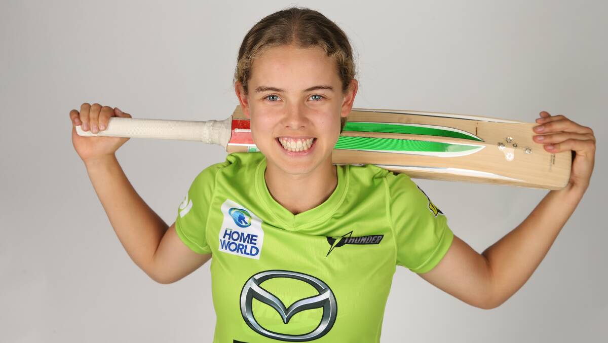 SHE'S THROUGH: Sydney Thunder batsmen Phoebe Litchfield is off to the WBBL grand final after her side's semi-final win over Brisbane. Photo: SYDNEY THUNDER
