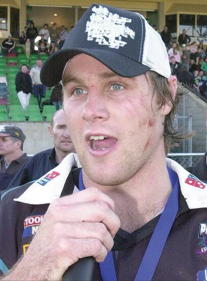 Panthers champion Clint Giddings after the 2007 grand final at Carrington Park. 