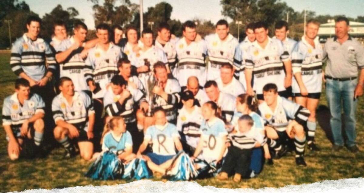 The 2002 Woodbridge Cup winning Cargo Blue Heelers side. The club is holding a reunion this weekend for the players. Photo: CARGO HEELERS FACEBOOK