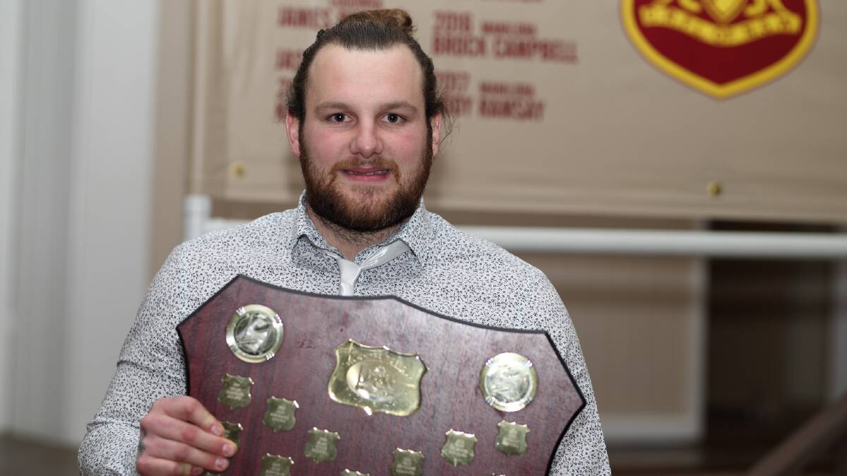 TWO-TIME WINNER: Brown with the 2018 Woodbridge Cup player of the year award, the Alex Armstrong medal. Photo: RS WILLIAMS