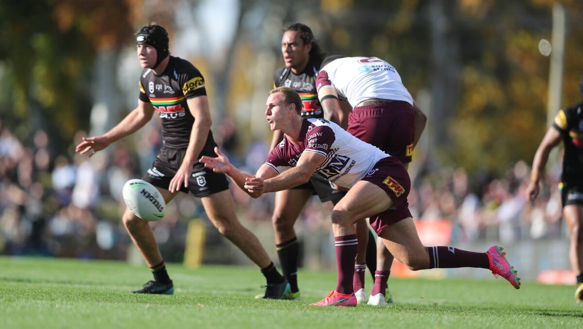 Daly Cherry-Evans in action for Manly at Bathurst. Picture by Phil Blatch