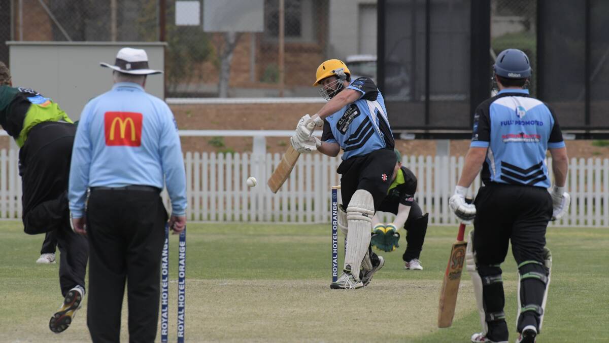 BANG: Colts opener Dave Sellers whacks this delivery through cover. Photo: JUDE KEOGH