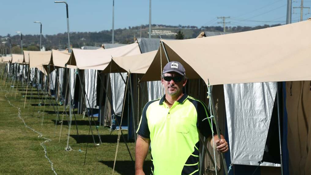 Shawn Whitmore at the tent city location on Police Paddock in 2015. Picture by Phil Blatch
