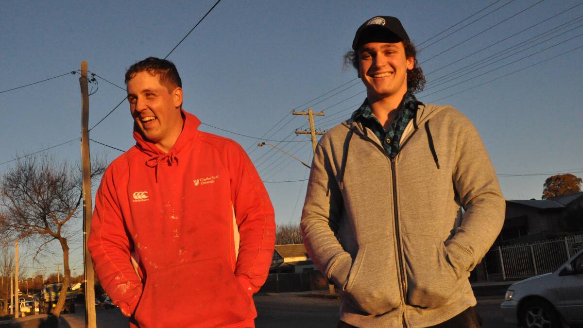 LAUGH IT UP: Mitch Gallagher and Harrison Gersbach enjoy a joke ahead of Sunday's decider.
