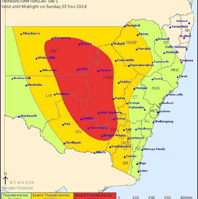 STORM WARNING: Orange is on the edge of a storm warning for Sunday but with the system being volatile, the region is a chance to experience a storm. 