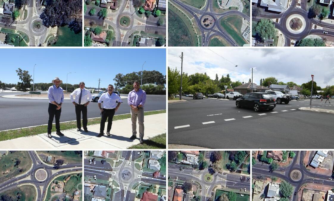 Examples of some of the roundabouts across Orange. Pictures Google Earth and Jude Keogh
