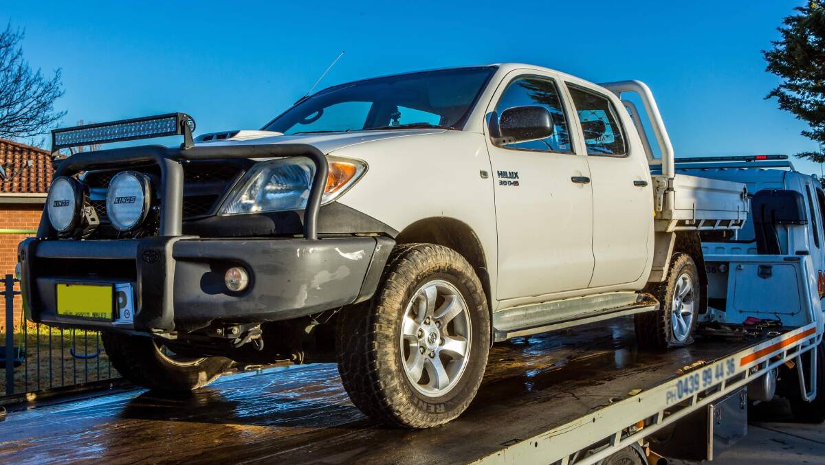 FOUND: The white Toyota Hilux reported stolen on Thursday morning. Photo: CONTRIBUTED