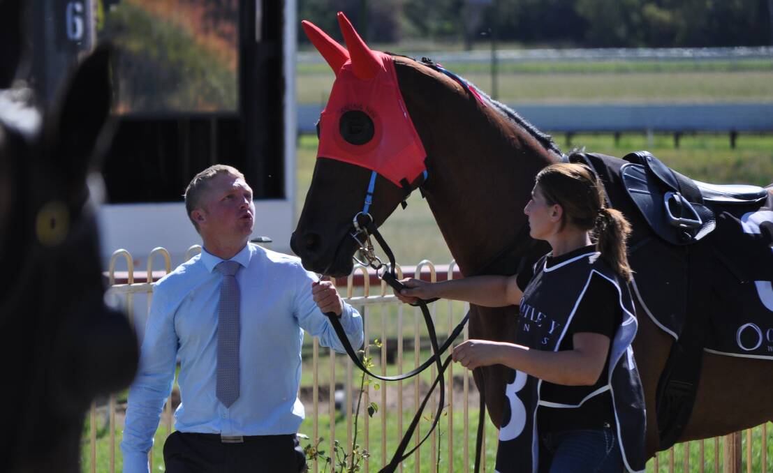 LEADING THE WAY: Cameron Crockett, pictured with Andy's A Star at the Mudgee Cup meeting last Friday, will move his base to Scone in 2019. 