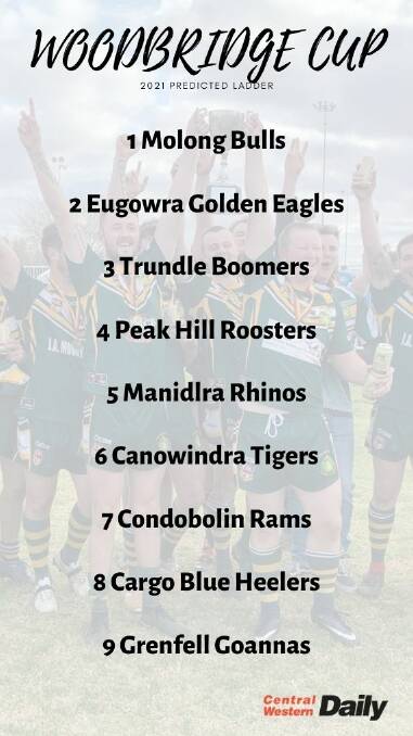 The 2021 Woodbridge Cup predicted ladder