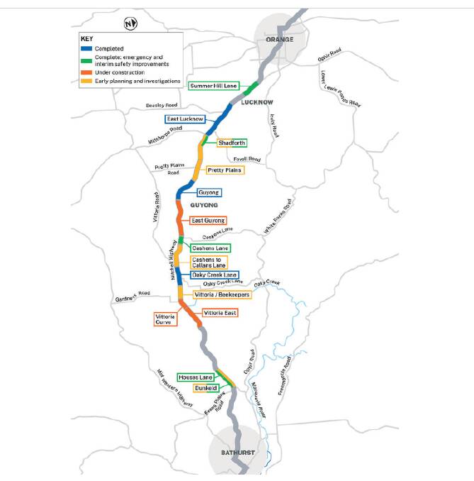 The Mitchell Highway project map. Image from Transport for NSW