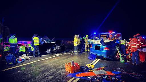 The accident at Oberon on Sunday night. Photo: OBERON FIRE AND RESCUE NSW