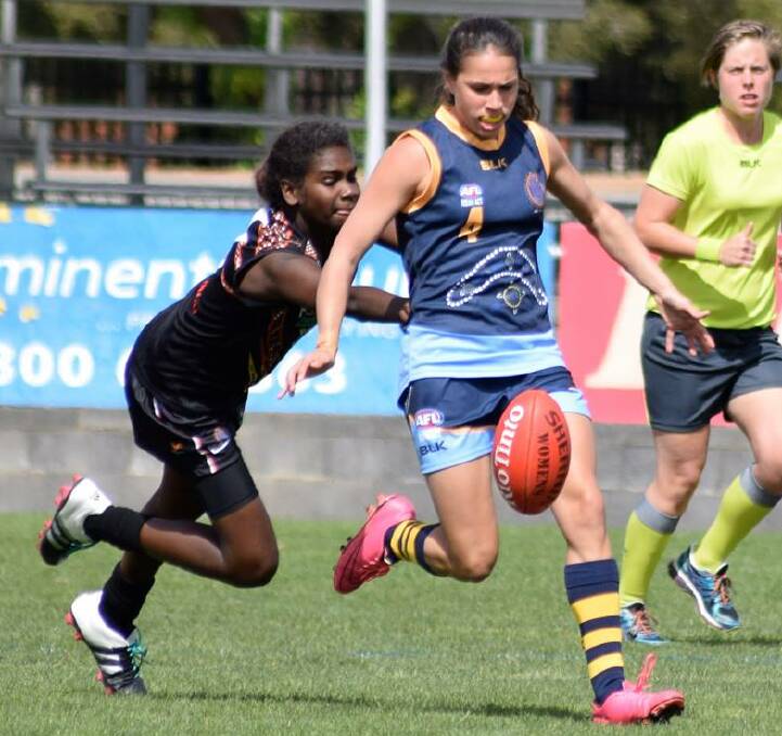 KICKING ON: Canobolas Rural Technology High School student Erin Naden was named the Most Valuable Player at the 2016 Female Diversity Championships, helping NSW/ACT during the Kickstart tournament. 