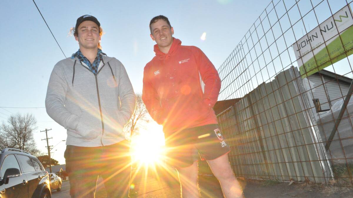 A NEW DAWN: Harrison Gersbach and Mitch Gallagher prepare for Sunday's Woodbridge Cup grand final at Jack Huxley Oval. Photo: NICK McGRATH