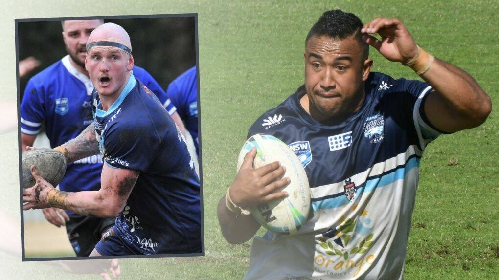 NEW COLOURS: Hawks Ethan McKellar (inset) and Marcel Ikinofo have crossed town to link with CYMS for the 2022 rugby league season. 