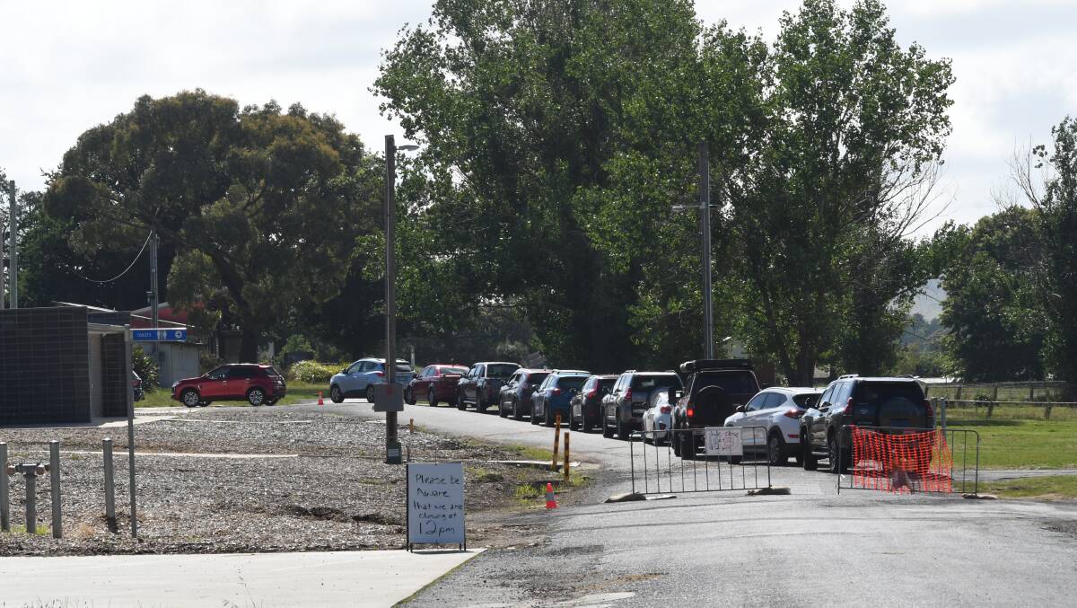 The queue for testing at the Orange Showground was reasonably short compared to some of the line-ups at the venue in 2022. Photo: CARLA FREEDMAN