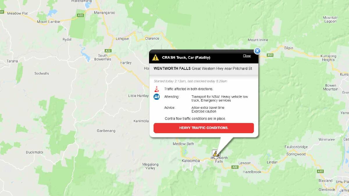 DELAYS: Expect delays on the Great Western Highway with a contra flow in place at Wentworth Falls.