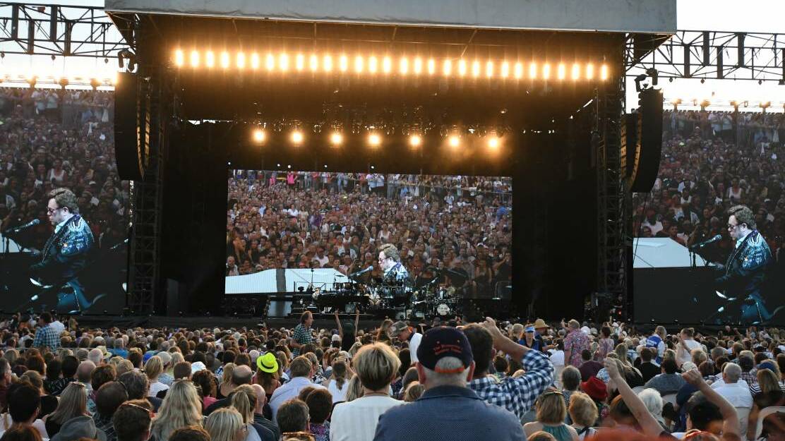 A section of the crowd in front of Sir Elton John's stage at Carrington Park. Photo: CHRIS SEABROOK