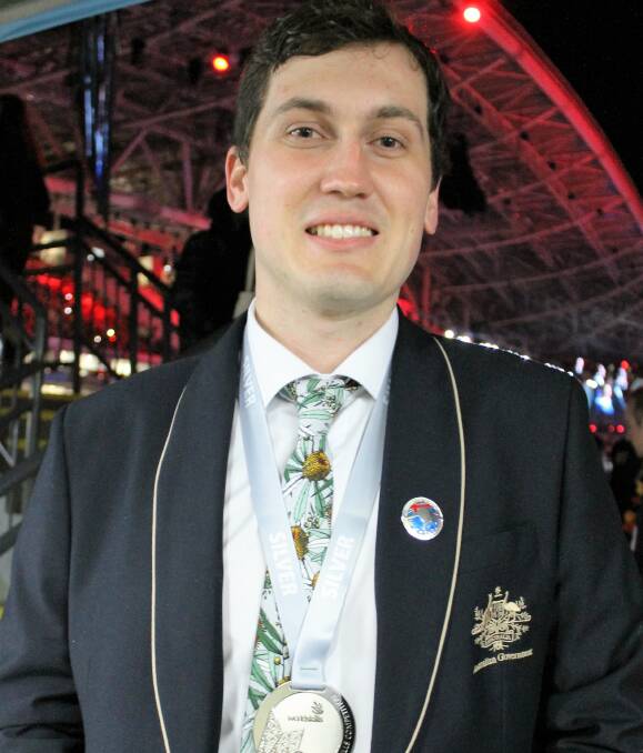 REWARD: Former Orange TAFE student Clinton Larkings won a silver medal at the 45th WorldSkills International Championships at Russia. Photo: CONTRIBUTED