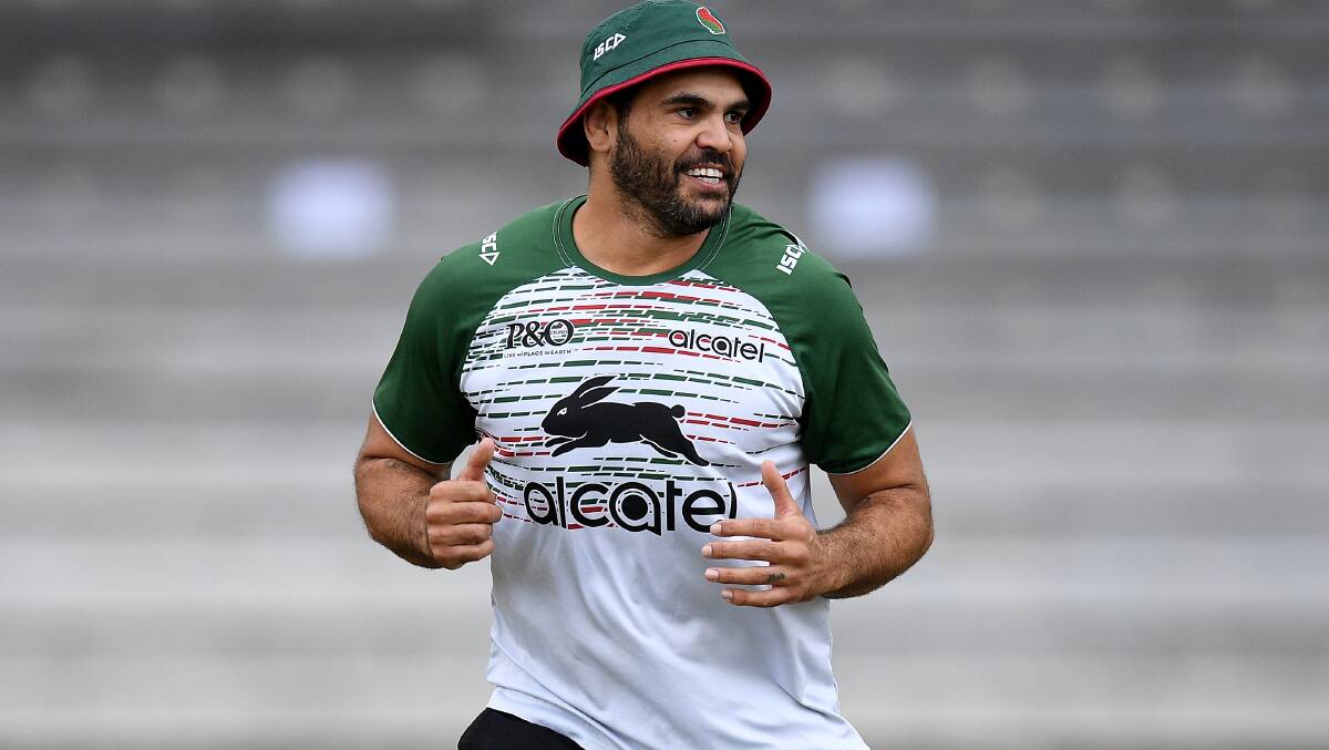 PRIMED: Souths skipper Greg Inglis at training. Photo: AAP